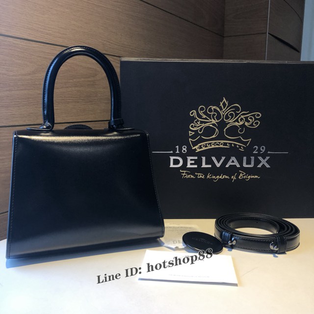 Delvaux頂級原單brilliant box皮黑槍色手提女包 德爾沃專櫃brilliant小號手袋 bxs1101